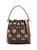 Tory Burch sac seau à plaque logo - Marron - thumbnail