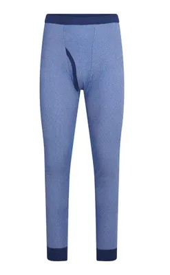 Pantalon, blauwe streep, M2000 - Stevige lange heren onderbroek