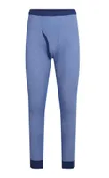 Pantalon, blauwe streep, M2000 - Stevige lange heren onderbroek