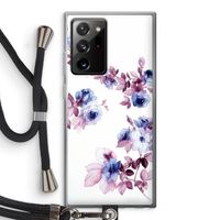 Waterverf bloemen: Samsung Galaxy Note 20 Ultra / Note 20 Ultra 5G Transparant Hoesje met koord