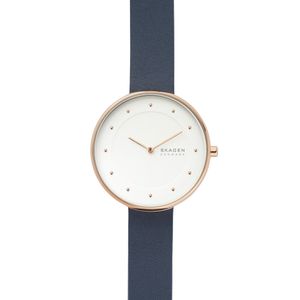 Horlogeband Skagen SKW2810 Leder Blauw 16mm