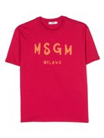 MSGM Kids t-shirt en coton à logo imprimé - Rose