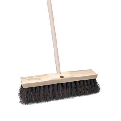 Straatbezem Bassin van hout - 60 cm - harde vezels - buitenbezem - Luxe kwaliteit - Steel 140 cm
