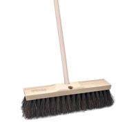 Straatbezem Bassin van hout - 60 cm - harde vezels - buitenbezem - Luxe kwaliteit - Steel 140 cm