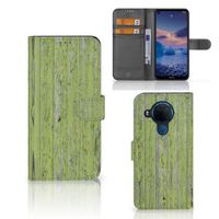 Nokia 5.4 Book Style Case Green Wood - thumbnail