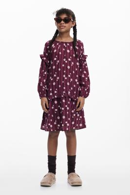 Boho bloemenjurk - RED - 13/14