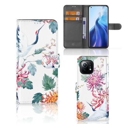Xiaomi Mi 11 | Telefoonhoesje | Met pasjeshouder | Bird Flowers