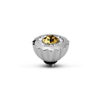 Melano Twisted Ribbed CZ Steentje Champagne Zilver