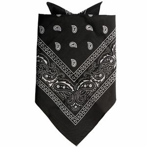 Traditionele bandana - zwart - 52 x 55 cm   -