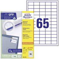 Avery-Zweckform 3666-200 Universele etiketten 38 x 21.2 mm Papier Wit 1 stuk(s) Permanent hechtend Laser (kleur)