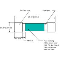 TRU COMPONENTS 1234611 110102700109X Multimeterzekering (Ø x l) 6.35 mm x 25.4 mm 1 A 250 V Snel -F- Inhoud 1 stuk(s) - thumbnail