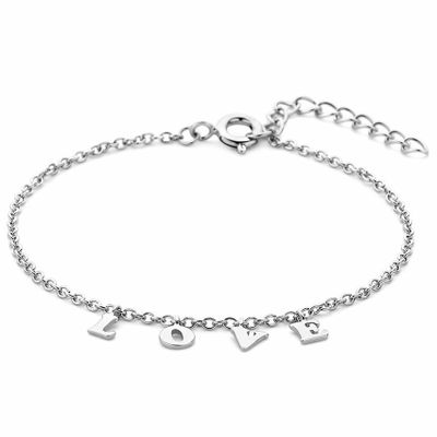 Armband Love zilver 16-19 cm