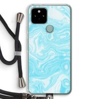 Waterverf blauw: Pixel 5 Transparant Hoesje met koord
