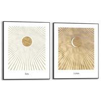 Reinders - Sun and Moon - Schilderijen set 2x 50x40cm Zwart