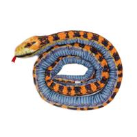 Knuffeldier Slang - zachte pluche stof - blauw/oranje - premium kwaliteit knuffels - 200 cm   -
