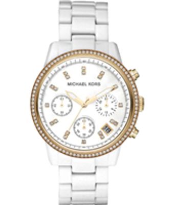 Horlogeband Michael Kors MK6345 Kunststof/Plastic Wit 18mm