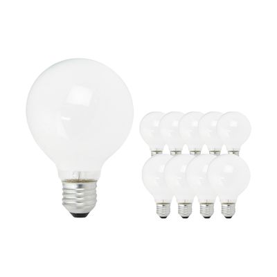 Multipack 10x Standaard Gloeilamp Globe Opal E27 G120 100W 230V