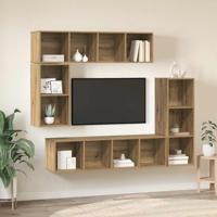 Tv-meubelset 4 pcs artisanaal eikenkleurig 37 x 37 x 142.5 cm