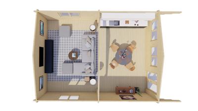 Blokhut - Tuinhuis Ballyragget | 70 mm | vuren Red Class Wood geïmpregneerd