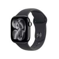 Apple Watch Series 11 GPS 42mm Jet Black Aluminium Case met Black Sport Band - M/L Smartwatch Zwart