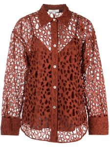 Vince blouse à détails en dentelle - Marron