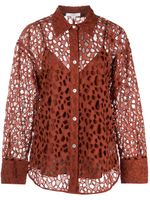 Vince blouse à détails en dentelle - Marron