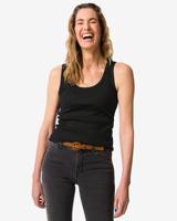 HEMA Dames singlet Anouk met ribbels zwart (zwart)