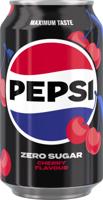 Pepsi Zero Sugar Cherry frisdrank, blik van 33 cl, pak van 24 stuks