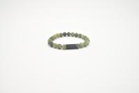 JOSH Heren Armband met Natuursteen Matt Serpentine | 09313-BRA