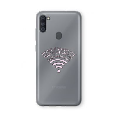 Home Is Where The Wifi Is: Samsung Galaxy A11 Transparant Hoesje