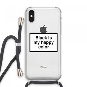Black is my happy color: iPhone XS Max Transparant Hoesje met koord