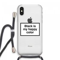 Black is my happy color: iPhone XS Max Transparant Hoesje met koord