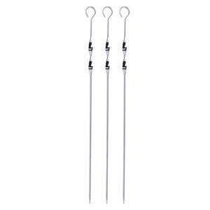 BBQ spiezen - 12x stuks - metaal - 45 cm - vleespennen voor vlees - barbecue accessoires - Barbecuespiezen