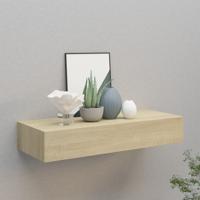 viaXL Wandschap met lade 60x23,5x10 cm MDF eikenkleurig