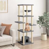 Kattenmeubel met sisal krabpalen 154 cm donkergrijs - thumbnail
