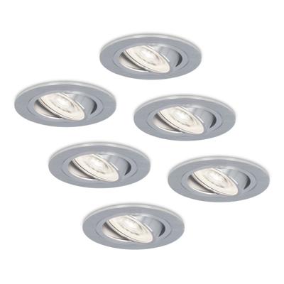 Set van 6 Chandler LED inbouwspots - 3,8W 270lm - GU10 LED Module - 6000K daglicht wit - Dimbaar - Kantelbaar - IP20 voor binnen - RVS