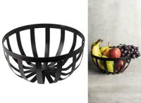 Gusta Fruitschaal - Zwart - Metaal - Industrieel - Opbergmand - ø25cm