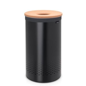 Brabantia wasbox - met kurken deksel - 60 liter - matt black