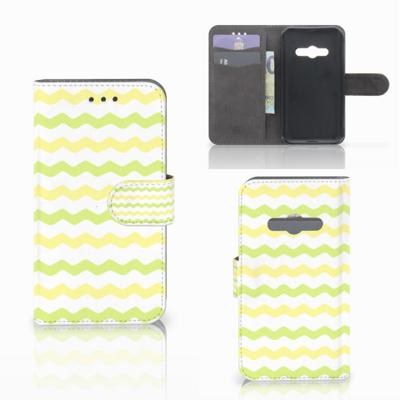 Samsung Galaxy Xcover 3 | Xcover 3 VE | Telefoon Hoesje | Waves Yellow | Portemonnee hoesje