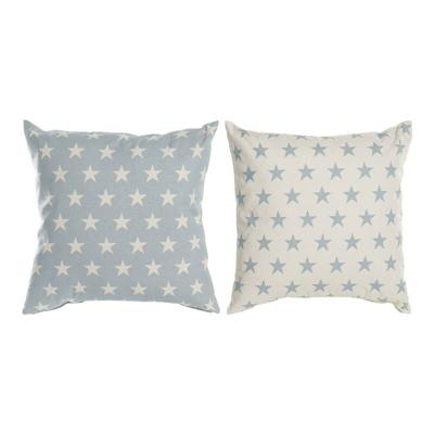 Kussen DKD Home Decor Blauw 60 x 10 x 60 cm Sterren Wit (2 Stuks)
