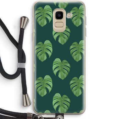 Monstera leaves: Samsung Galaxy J6 (2018) Transparant Hoesje met koord