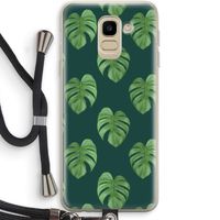 Monstera leaves: Samsung Galaxy J6 (2018) Transparant Hoesje met koord