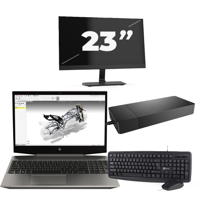 HP ZBook 15v G5 - Intel Core i7-9e Generatie - 15 inch - 16GB RAM - 256GB SSD - Windows 11 Home + 1x 23 inch Monitor