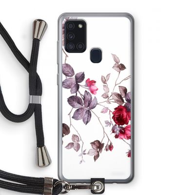 Mooie bloemen: Samsung Galaxy A21s Transparant Hoesje met koord