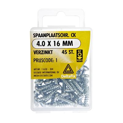 Spaanpl.schr. ck 4.0x16mm 45st - Deltafix