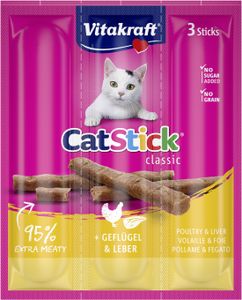 Cat-Stick mini gevogelte & lever (Besteleenheid per 20) - Vitakraft