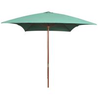 VidaXL Parasol met houten paal 200x300 cm groen