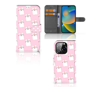 iPhone 14 Pro Telefoonhoesje met Pasjes Sleeping Cats