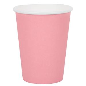 Santex feest/verjaardag bekertjes - 10x stuks - karton - roze - 270 ml