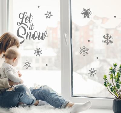 Raamsticker winter met kristallen